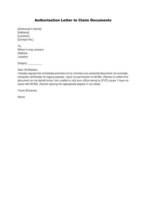 authorization letter to claim lab result|Request Letter of Authorization .